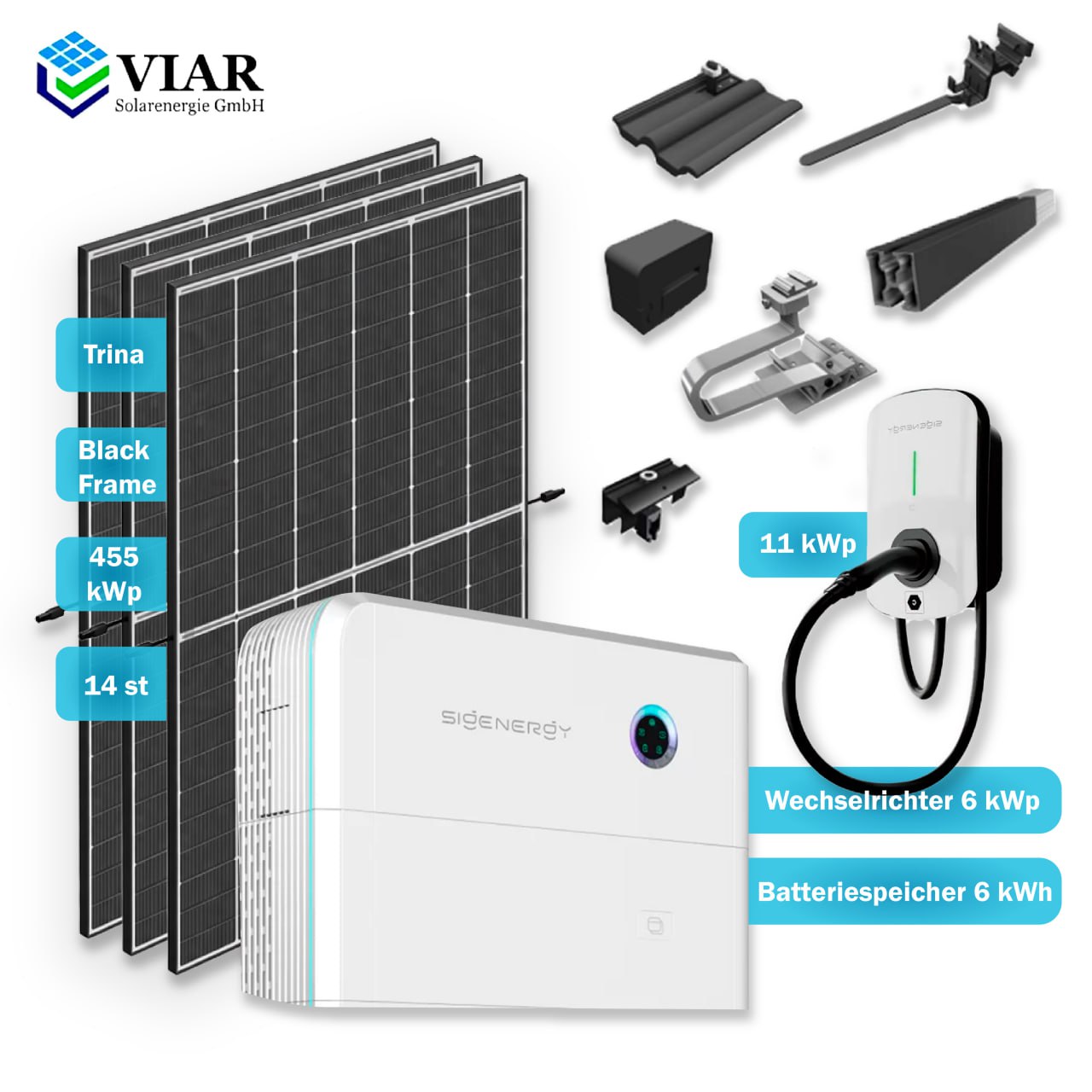 Solaranlagen Komplettsets Sigenergy 6 kWp. Mit Wallbox