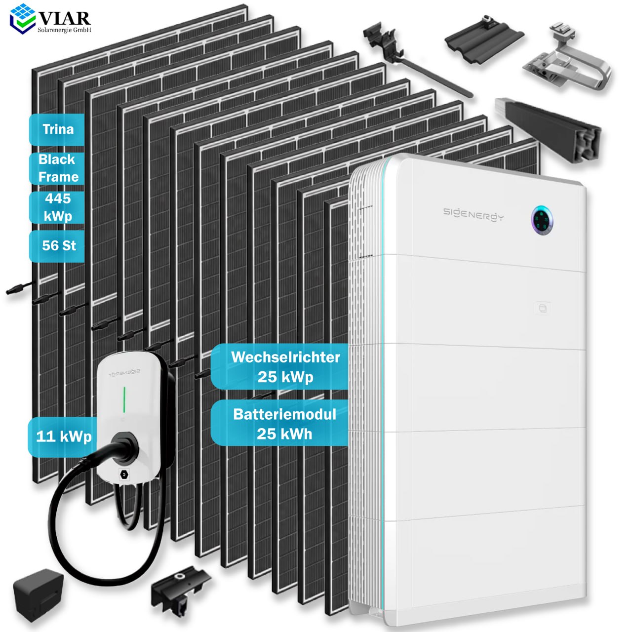 Solaranlagen Komplettsets Sigenergy 25.0 kWp. Mit Wallbox